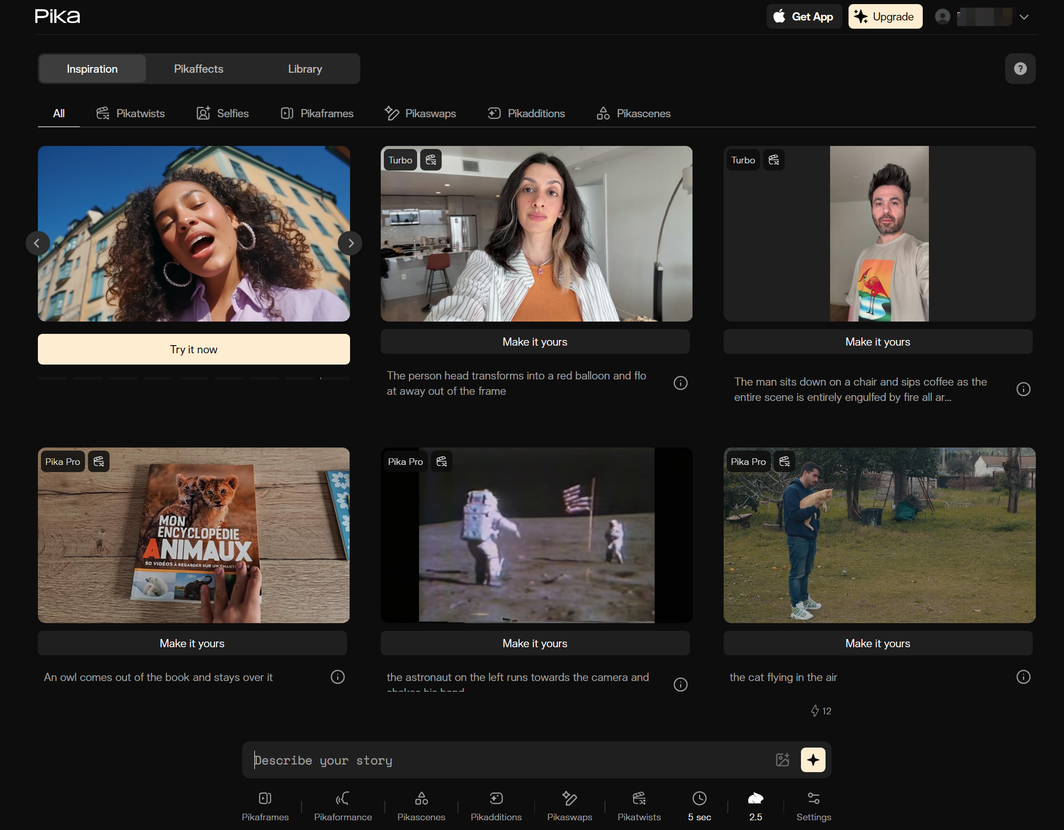 Pika-让普通用户也能快速生成AI创意视频内容