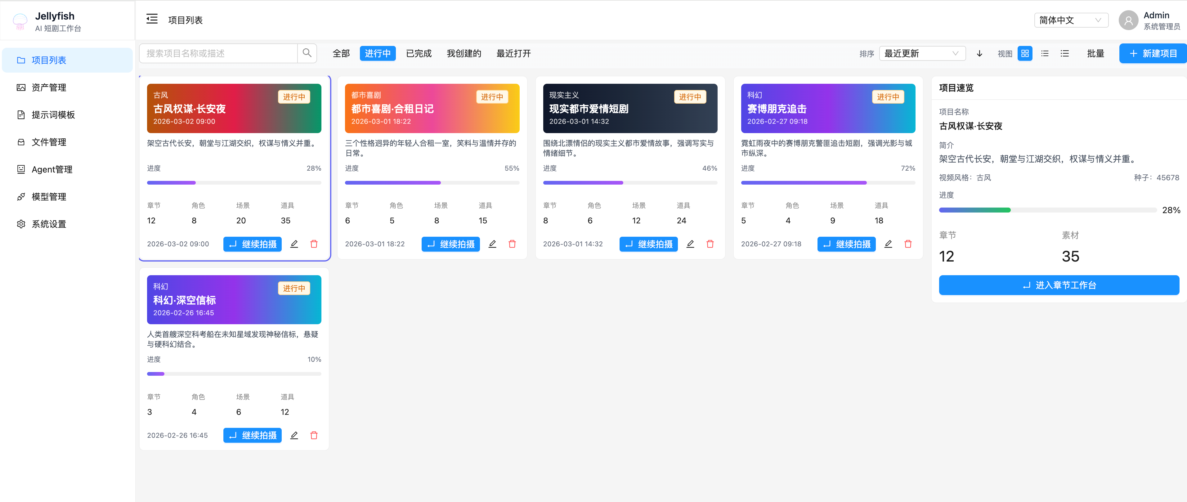 Jellyfish测评:一站式 AI 生成短剧(竖屏短剧 / 微短剧)的生产工具来了