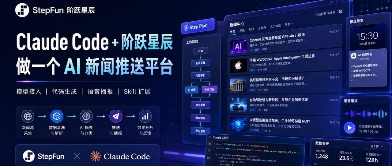 实战分享|我用阶跃星辰Step 3.5 Flash做一个AI新闻推送平台