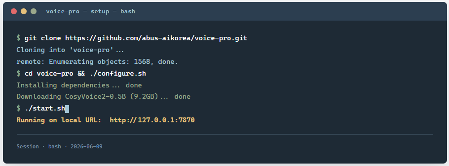 Voice-Pro:1万Star的开源语音AI工作站,功能越全,坑越多?