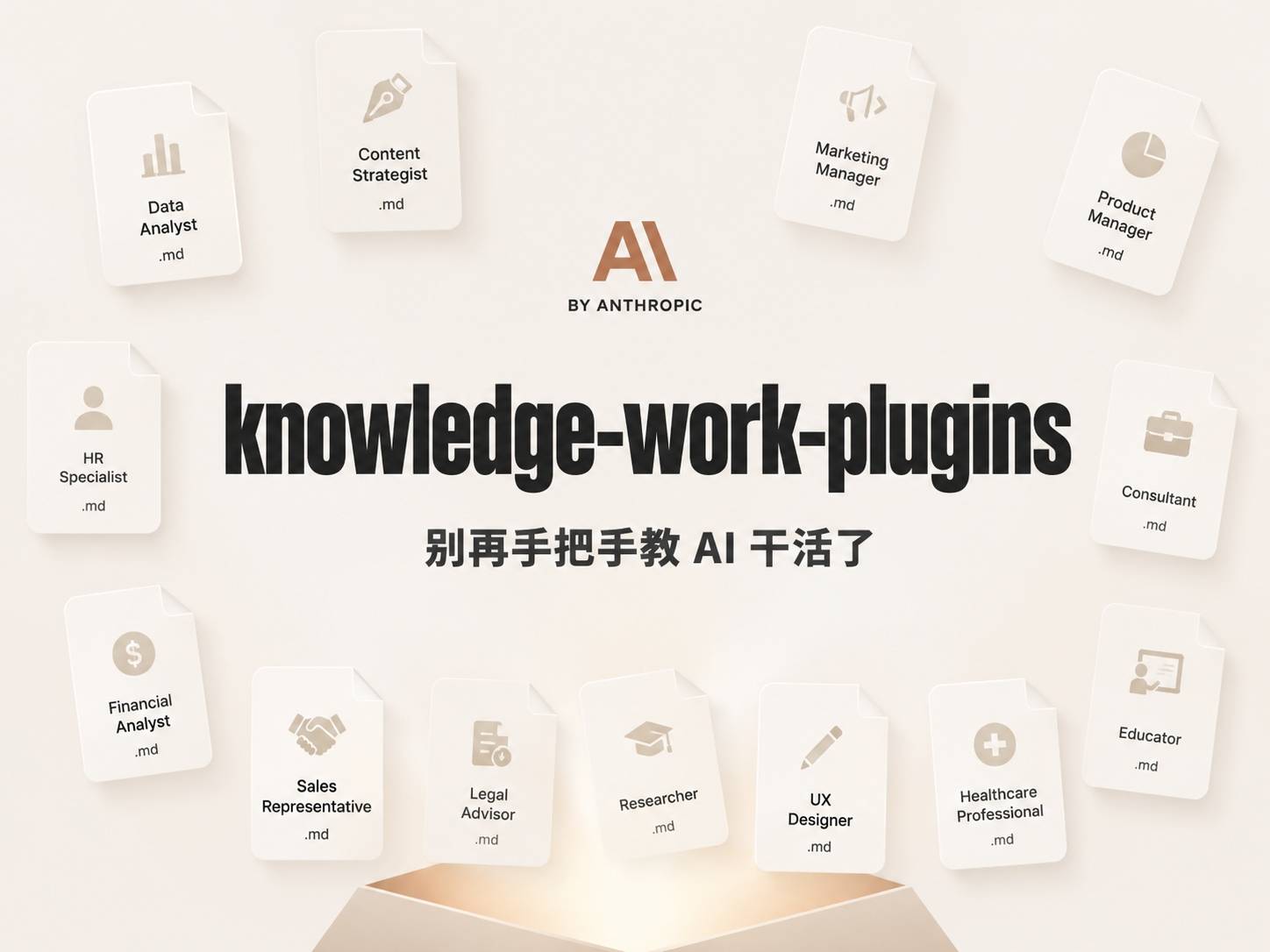 knowledge-work-plugins：别再手把手教 AI 怎么干活了