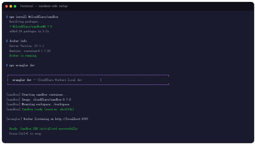 Cloudflare Sandbox SDK:给你的 AI Agent 配一个不会炸的代码执行环境