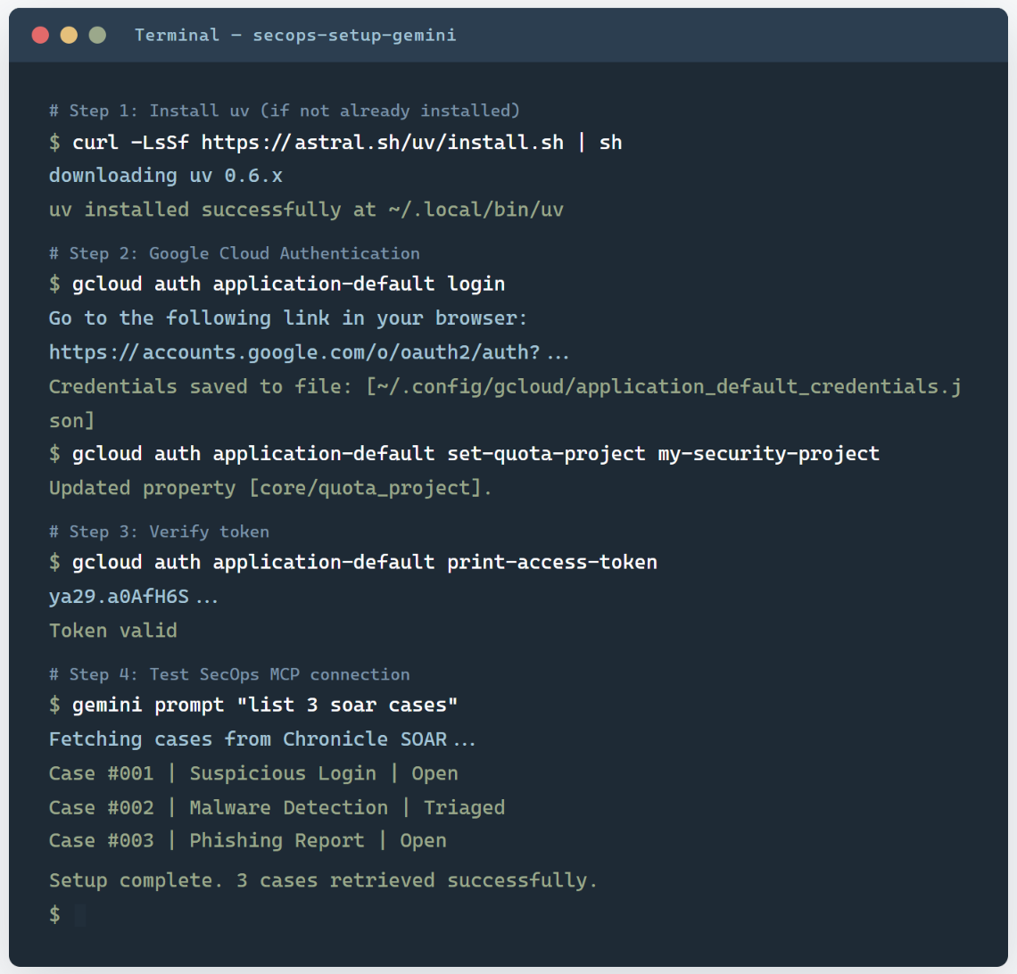 secops-setup-gemini:一条命令配好 Gemini CLI 的安全 MCP 环境