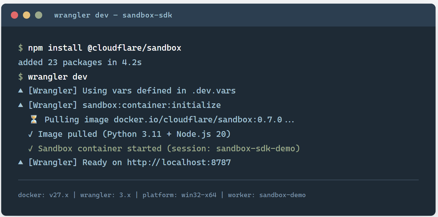 Cloudflare Sandbox SDK:在 Worker 里起一个沙箱,跑完就销毁