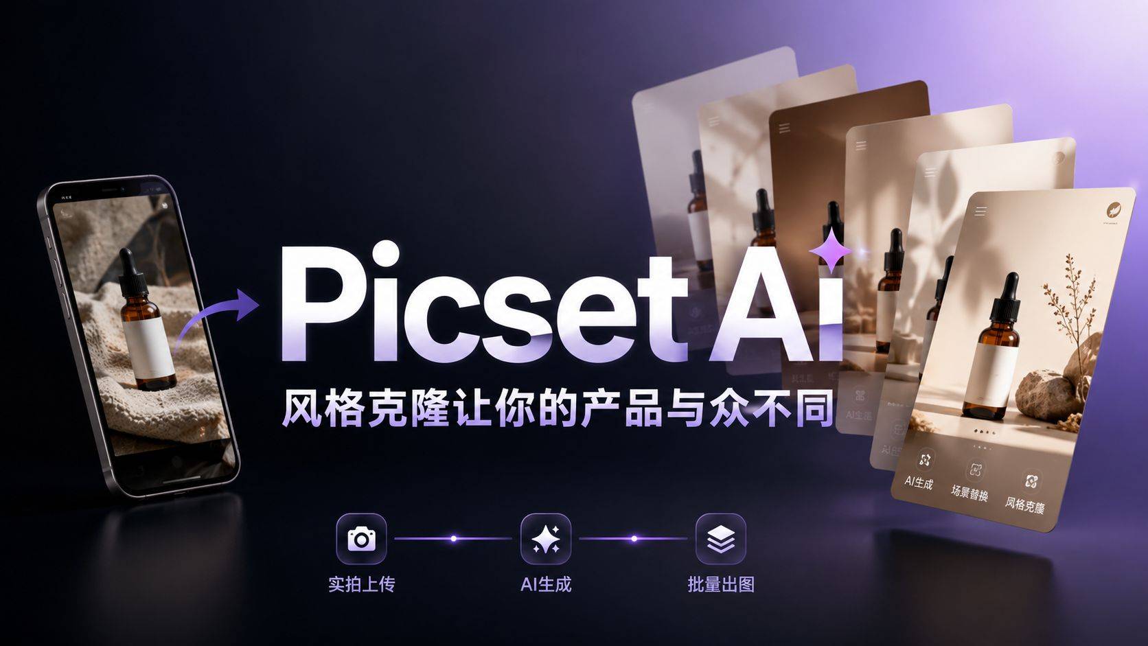 Picset AI 评测：一张手机实拍，三分钟出整套详情页