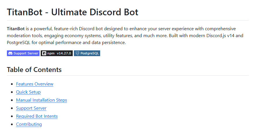 TitanBot：六个月 6000 Star 的 Discord 全能机器人，但它的真正价值藏在 10000 次 Fork 里