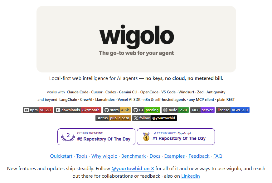 wigolo:让 AI Agent 上网,不再为每次搜索付费