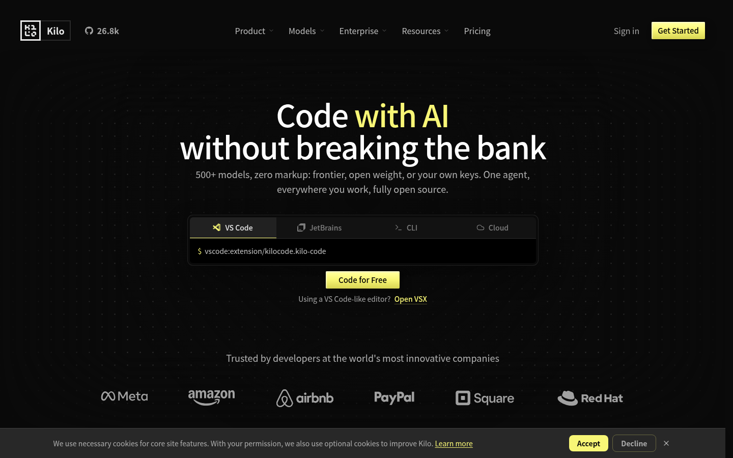 Kilo – Open Source AI Coding Agent in IDE, CLI and Cloud