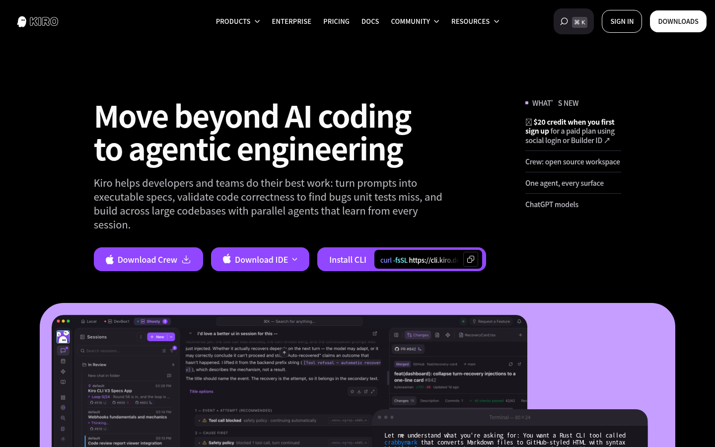 Kiro: Move beyond AI coding to agentic engineering
