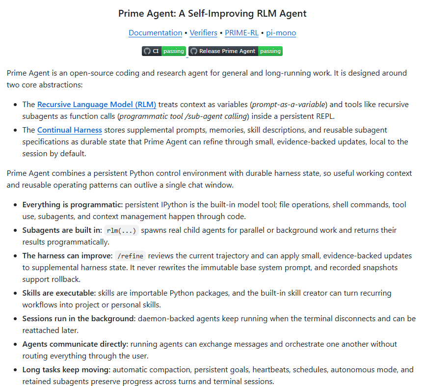 Prime Agent：一个会改自己脚手架的编码 Agent