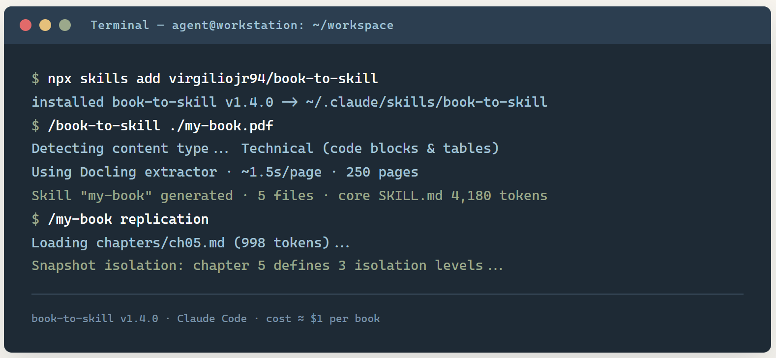 Book-to-skill:把一本 400 页的技术书,编译成 Agent 按需加载的技能
