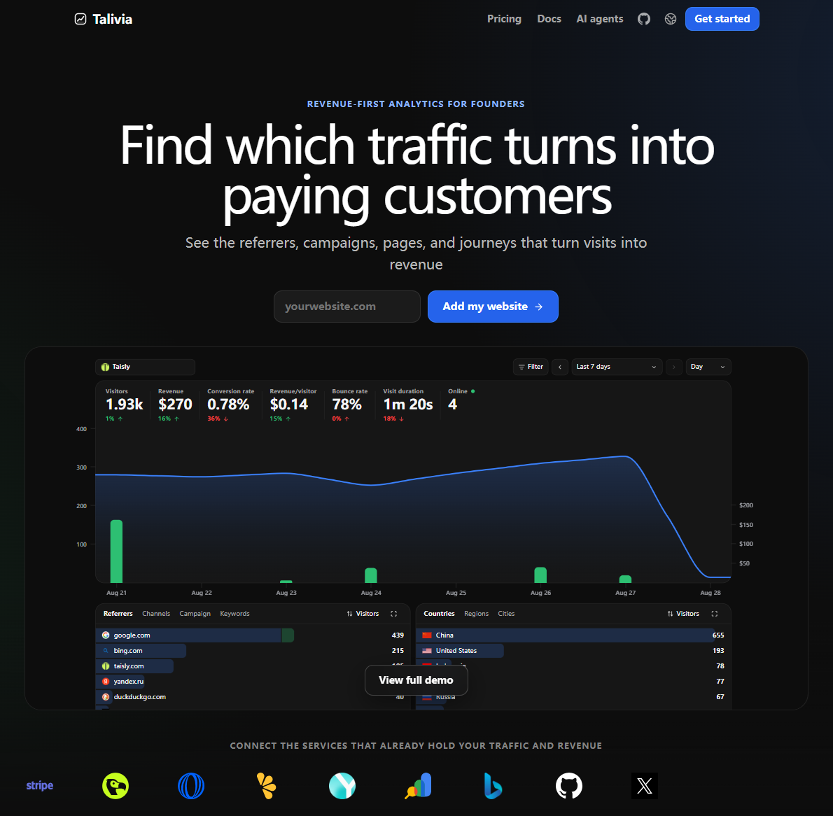 Talivia:把流量和收入缝进同一个看板的开源分析平台