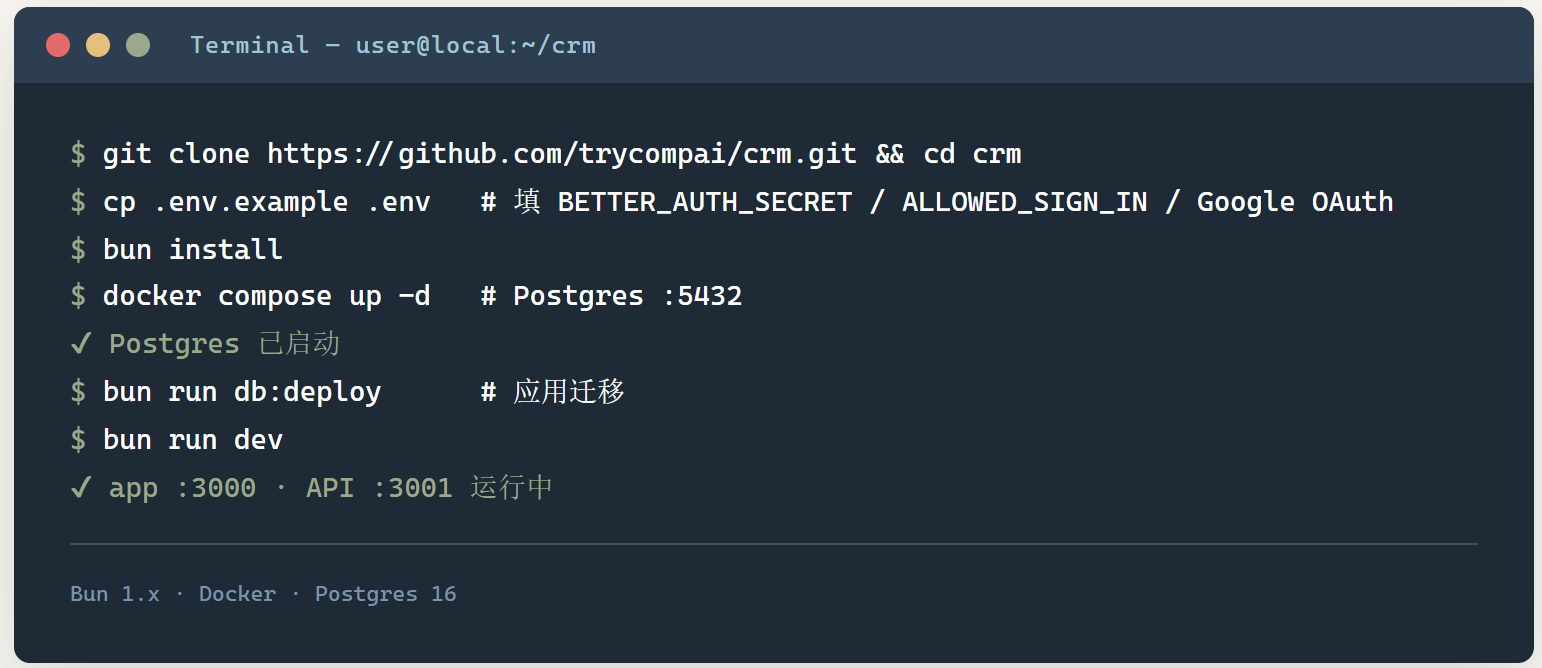 trycompai-crm :这个开源 CRM 让 AI 智能体当老板