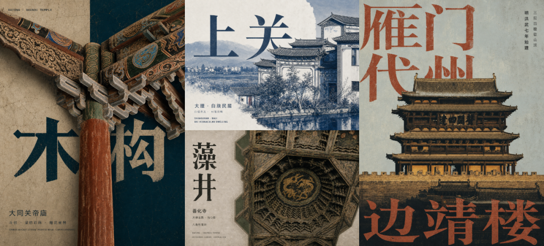 四张不同风格海报