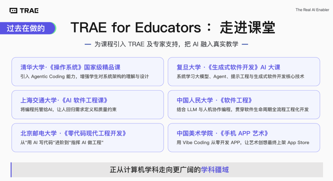 TRAE 高校扶持计划:学生送积分、教师开课全班领扶持、13场直播课,开学装备一次领齐