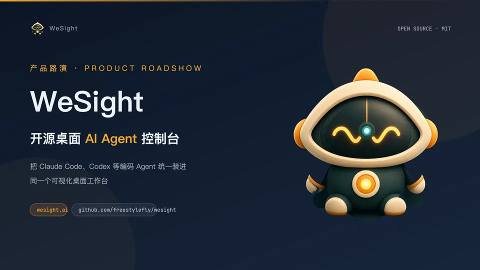 WeSight 路演 PPT 封面,AI 辅助生成