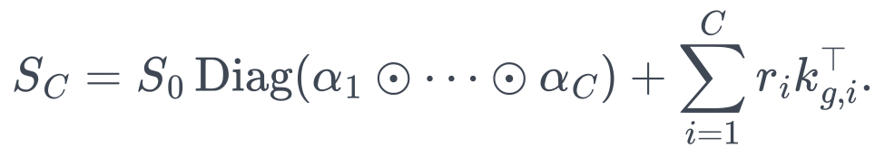 S_C=S_0\operatorname{Diag}(\alpha_1\odot\cdots\odot\alpha_C)+\sum_{i=1}^{C}r_ik_{g,i}^\top.