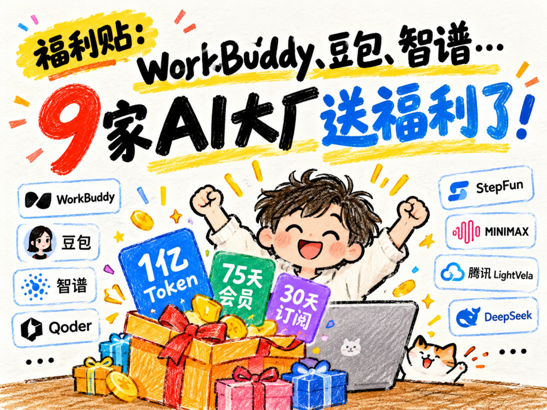 福利贴:WorkBuddy、豆包、智谱...9家AI大厂Token会员免费领